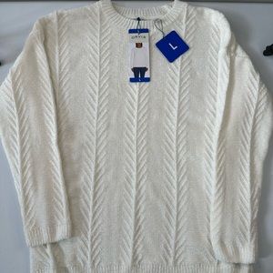 Orvis Ladies chenille Sweater Cream L